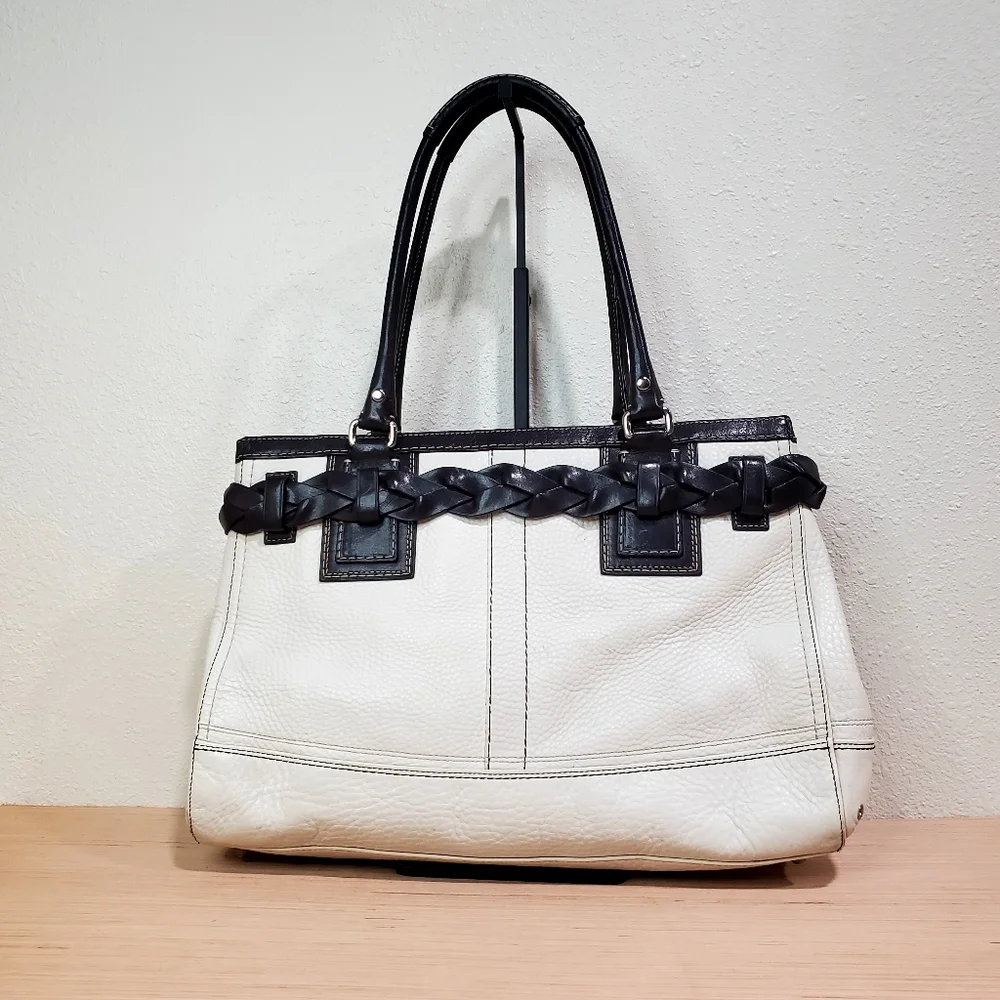 Coach Hamilton Beige | Handles, Belt & Trim Are Black